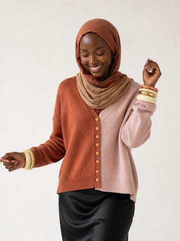 Chosen Color-Block Knit Cardigan