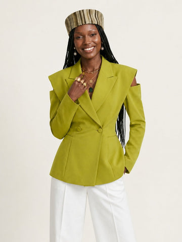 Audacious Asymmetric Cutout Blazer