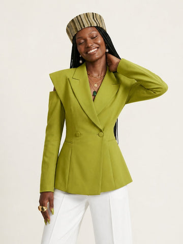 Audacious Asymmetric Cutout Blazer