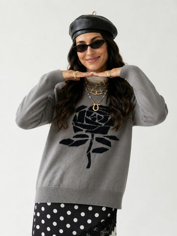 Grounded Jacquard Oversized Pullover