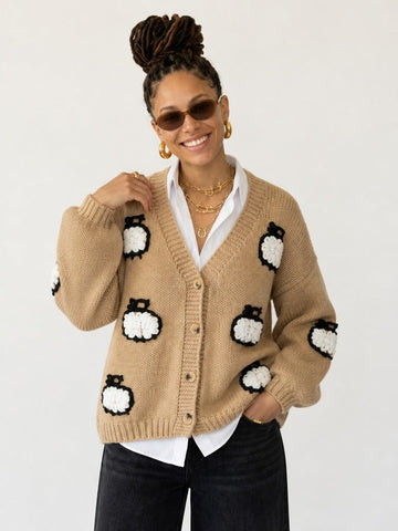 Unique Jacquard Knit Cardigan