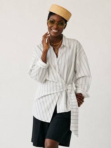 Free Spirit Striped Irregular Blouse