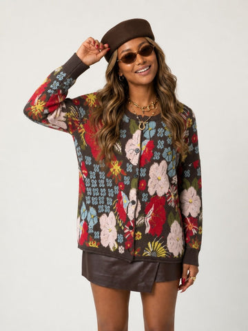 Wanderlust Floral Jacquard Cardigan
