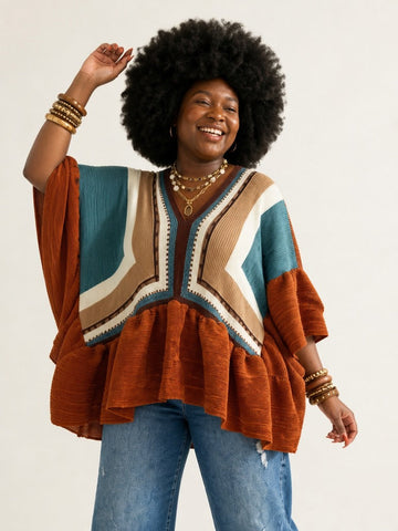 Vibrant Pleated Boho Top