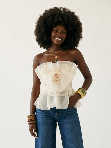 Elegant Ruffled Gauze Camisole