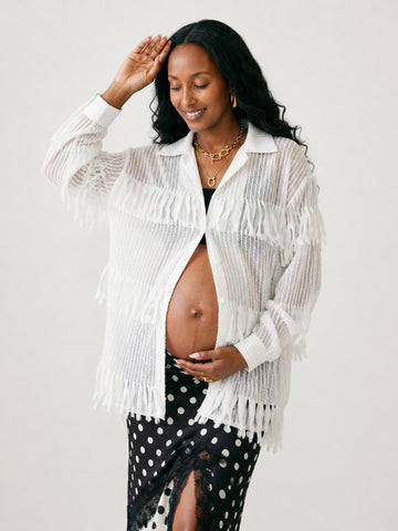 Free Spirit Fringed Sheer Blouse