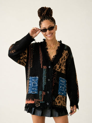 Audacious Distressed Knit Cardigan