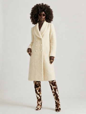 Radiant Fluffy Wool Long Coat