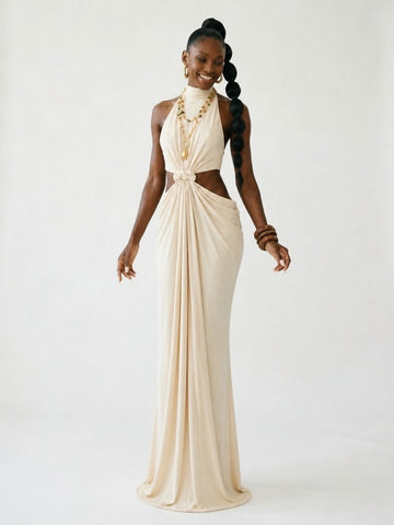 Radiant Knot Cutout Maxi Dress