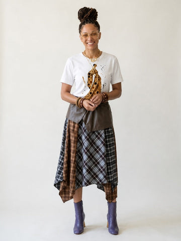 Adventurous Patchwork Plaid Skirt