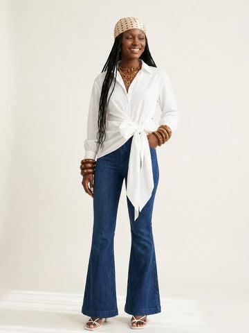 Elegant Bow Tie Blouse