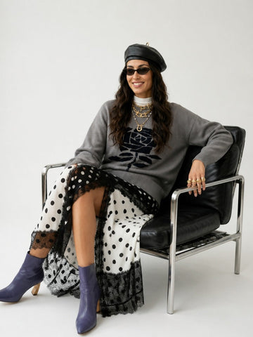 Grounded Jacquard Oversized Pullover