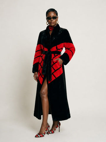 Fierce Patchwork Faux Fur Coat