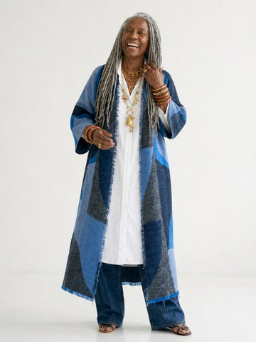 Limitless Geometric Fringe Cardigan