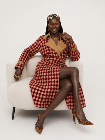 Confident Plaid Woolen Trench Coat