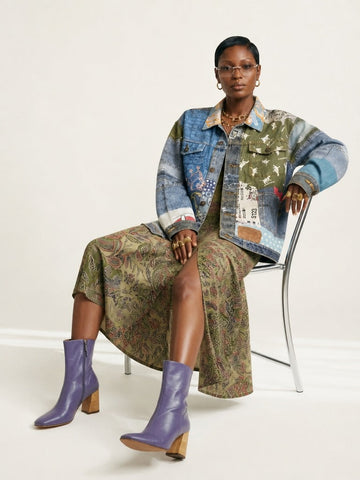 Unique Oversized Printed Denim Jacket