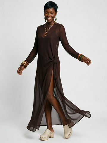 Abundant Mesh Maxi Dress