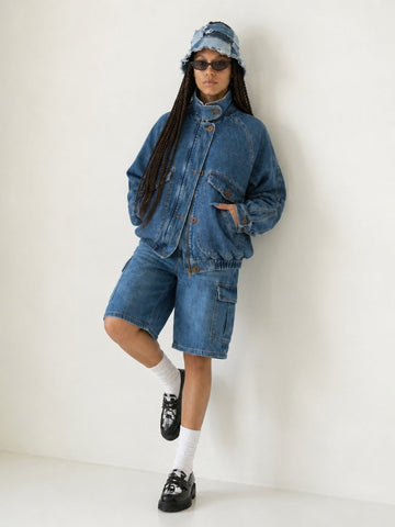 Fearless Vintage Denim Bomber Jacket