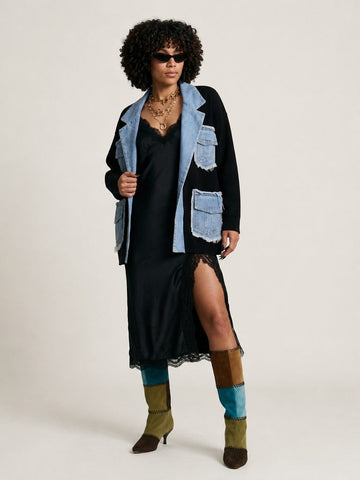 Untamed Denim Patchwork Cardigan