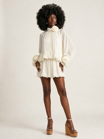 Elegant Ruffled Floral Blouse