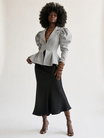 Audacious Ruched Puff Sleeve Jacket