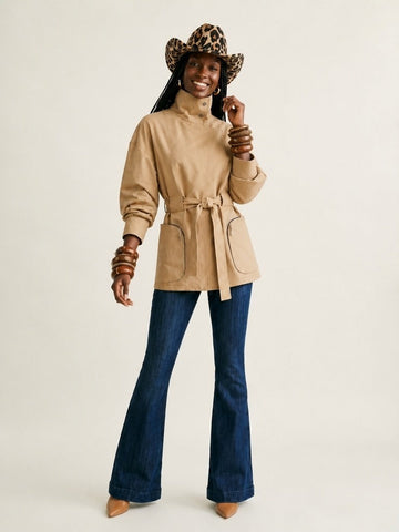 Confident Cotton Wrap Trench Coat