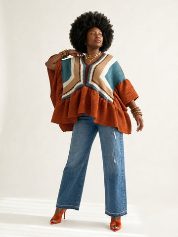 Vibrant Pleated Boho Top