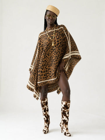 Brave Animal Print Poncho