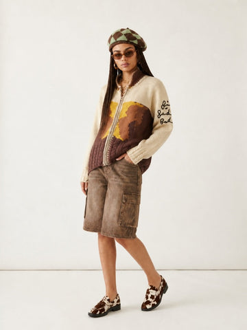 Unique Patchwork Knit Cardigan