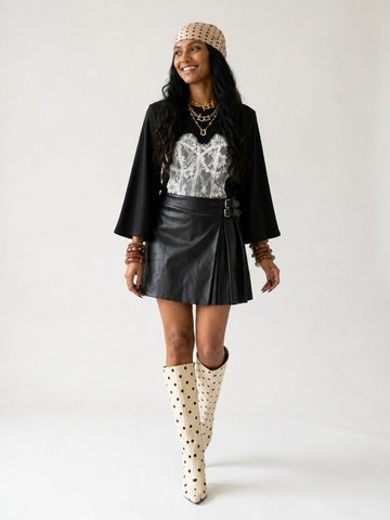 Confident Lace Flare Sleeve Top