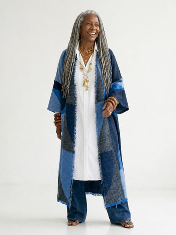 Limitless Geometric Fringe Cardigan