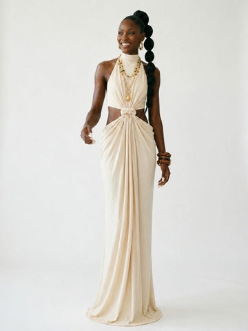 Radiant Knot Cutout Maxi Dress