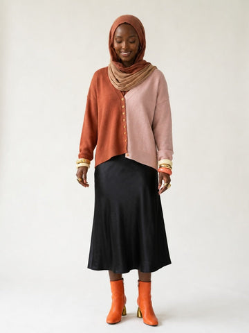 Chosen Color-Block Knit Cardigan