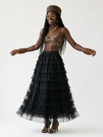 Ethereal Tiered Lace Maxi Skirt II