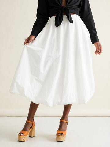 Graceful High Waist Midi Skirt