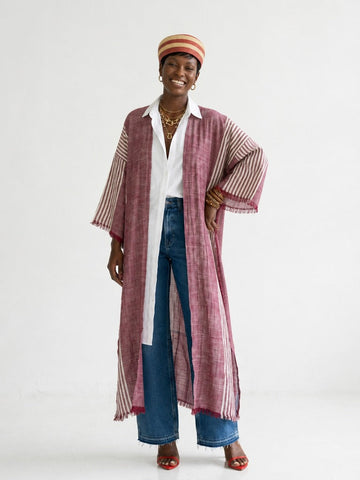 Wanderlust Striped Boho Kimono