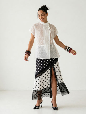 Radiant Embroidered Sheer Blouse