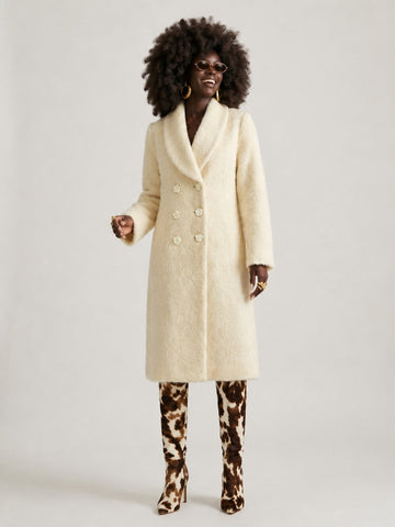 Radiant Fluffy Wool Long Coat