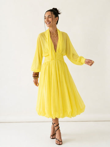 Radiant Sheer Mesh Maxi Dress