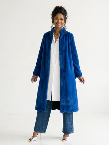 Limitless Blue Faux Fur Coat