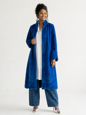 Limitless Blue Faux Fur Coat