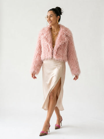 Radiant Pink Faux Fur Jacket
