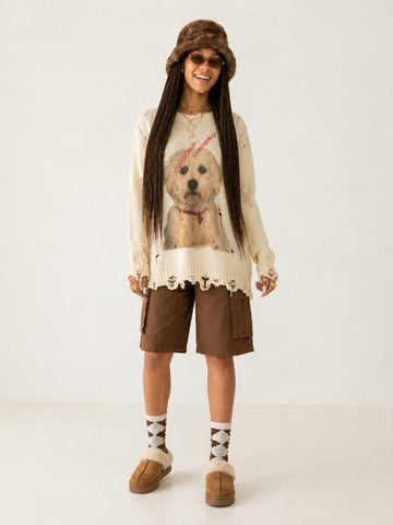 Audacious Ripped Knit Pullover