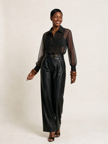 Elegant Beaded Chiffon Blouse