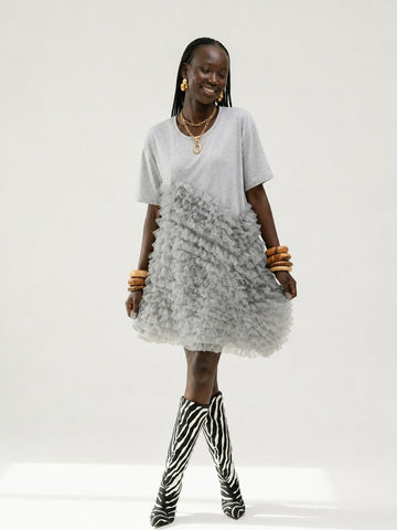 Sovereign Cotton Mesh Maxi Dress