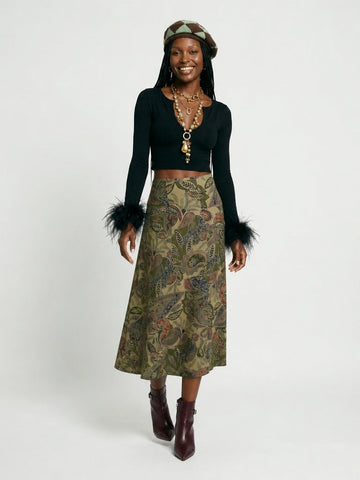 Fierce Feather Cuff Slim Top