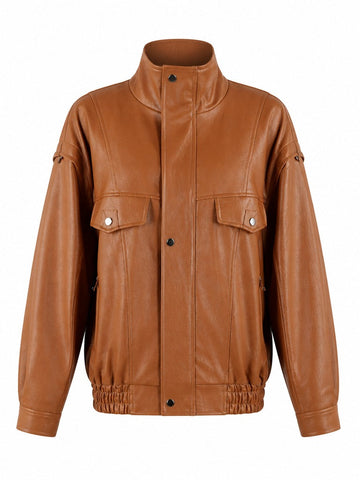 Audacious Oversized Faux Leather Jacket