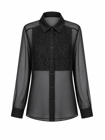 Elegant Beaded Chiffon Blouse