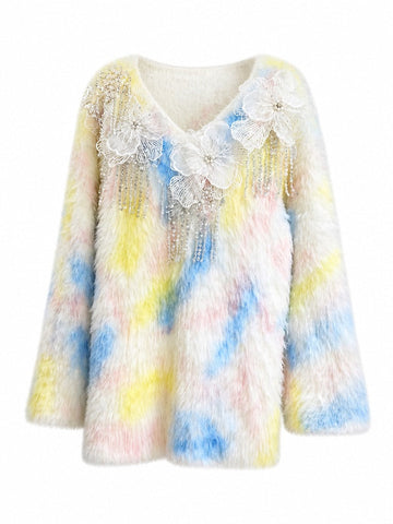 Vibrant Floral Embroidered Pullover