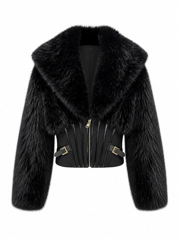 Fierce Faux Fur Cropped Jacket